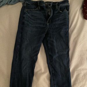 Dark wash super high rise jegging